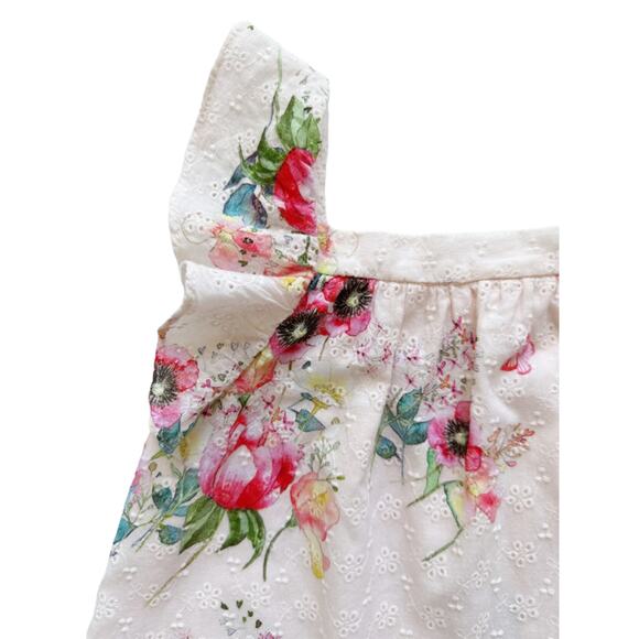 Zara Floral Eyelet Dress Size 18-24m - Picture 2 of 4